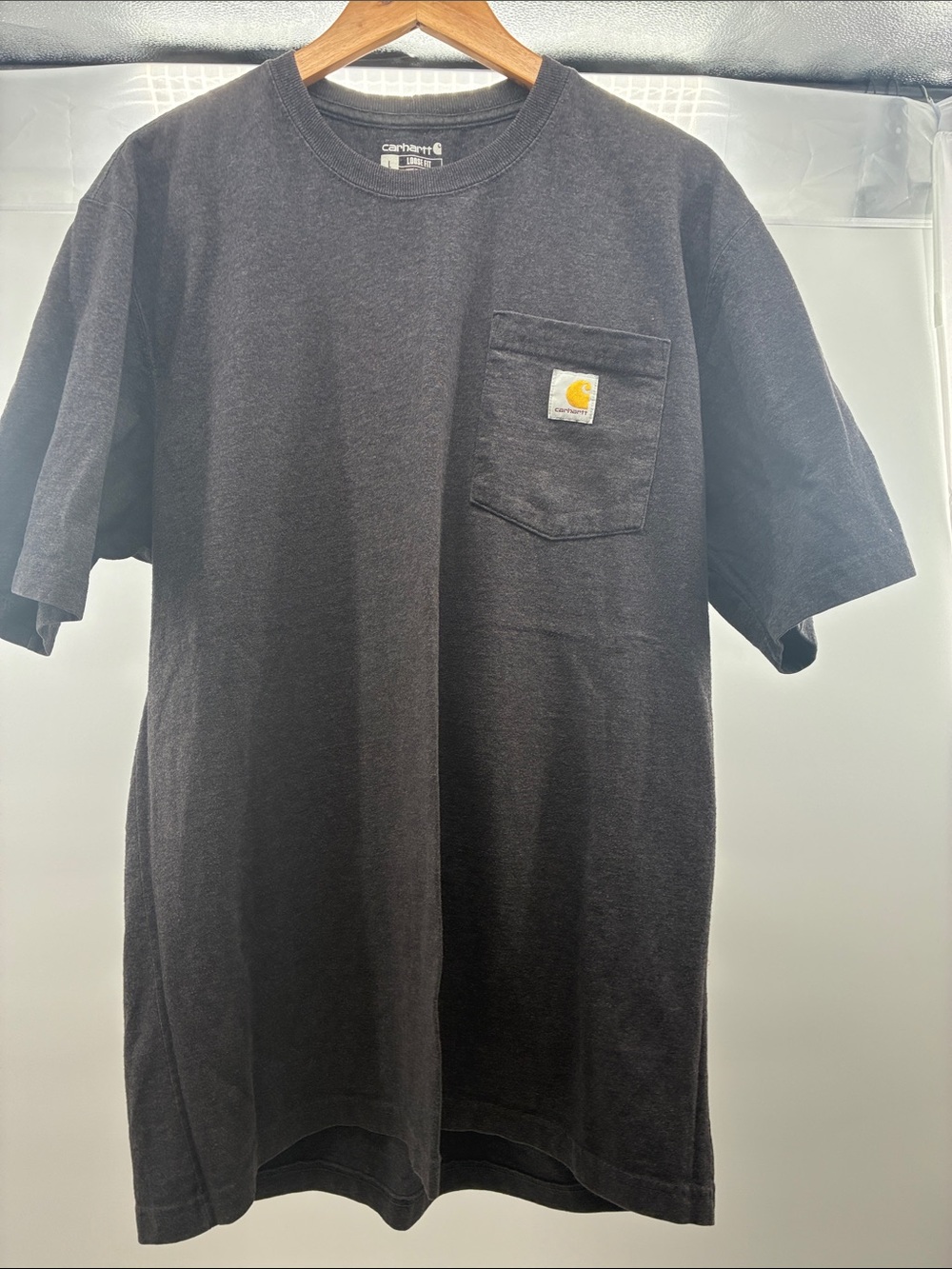 Carhartt Men’s Black Short-Sleeve Pocket Tee with Logo Patch